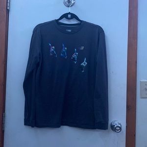 Boys north face snowboarding under layer